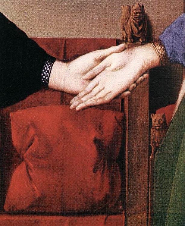 EYCK, Jan van Portrait of Giovanni Arnolfini and his Wife (detail) sdfs Norge oil painting art